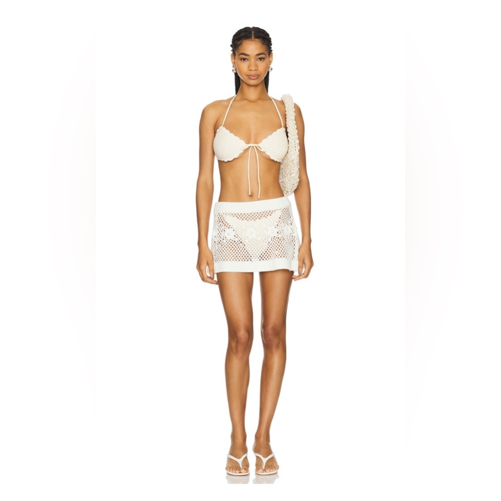 Lovers and friends White Crochet Bikini Bottom size small